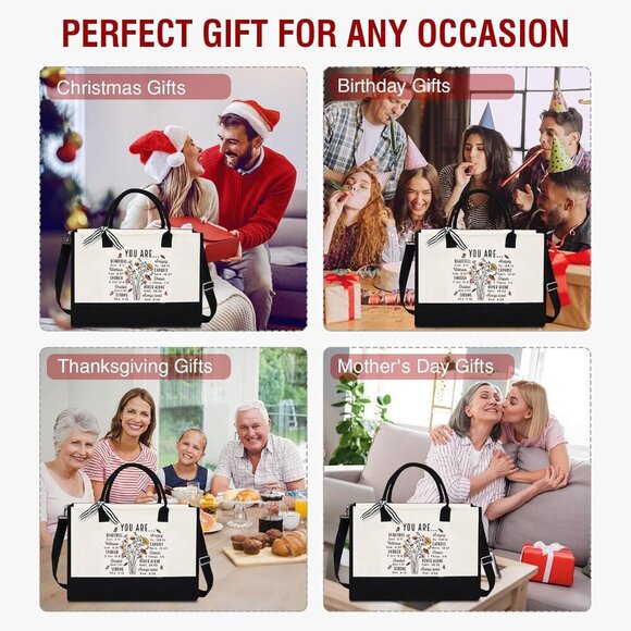 Religious Canvas Tote Bag Christian Gift Large Capacity Inspirational - Picture 6 of 6